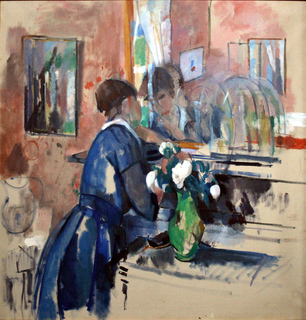 Lady In Blue In Front Of A Mirror 1914 Rik Wouters WikiArt Org   Lady In Blue In Front Of A Mirror 1914 