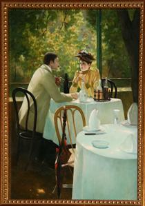 Seated in a Cafe - Robert Brackman