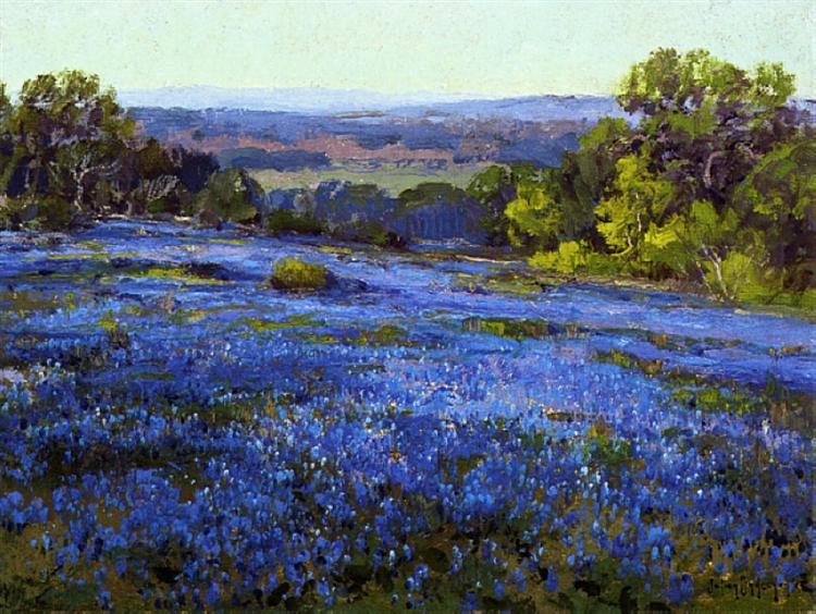 Bluebonnets, Late Afternoon, North of San Antonio, 1920 - Роберт Джулиан Ондердонк