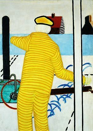 Yellow man with Trolley, 1952 - Roger Raveel