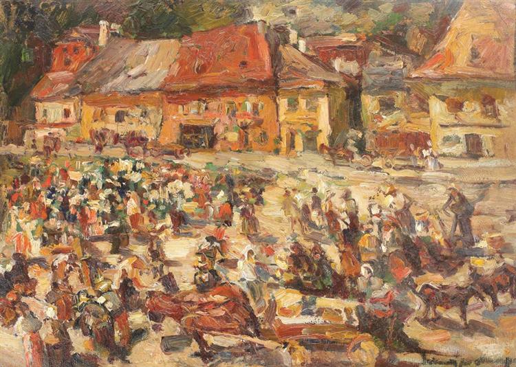 Market in Sighișoara, 1930 - Rudolf Schweitzer-Cumpana