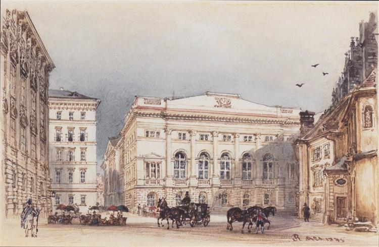Lower Austrian country house in Vienna Viewed from Minoritenplatz, 1845 - Rudolf von Alt