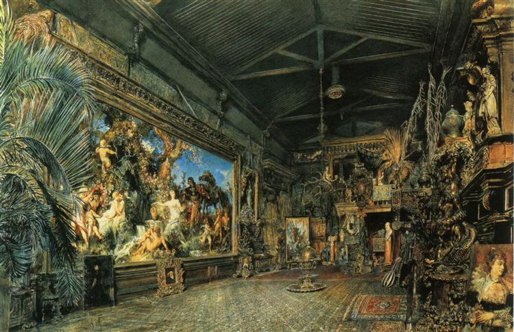 The studio before the auction, 1855 - Рудольф фон Альт