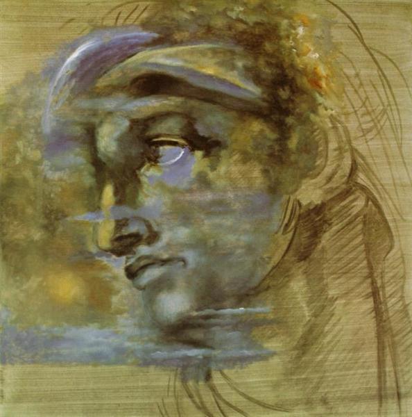 Head, after Michelangelo's, 'Giuliano di Medici', 1982 - Salvador Dali