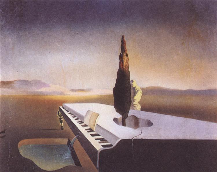 Necrophiliac Fountain Flowing from a Grand Piano, 1933 - Сальвадор Далі