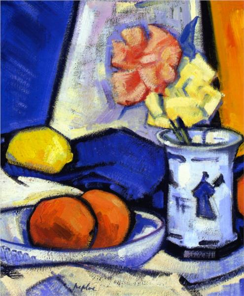 A Still Life of Roses, Oranges and Lemon, 1916 - Сэмюэл Пепло