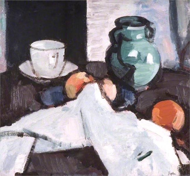 Still Life with Bowl of Fruit, Jug, Cup and Saucer, 1929 - Samuel Peploe