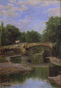 Bridge over a river - Santiago Rusiñol