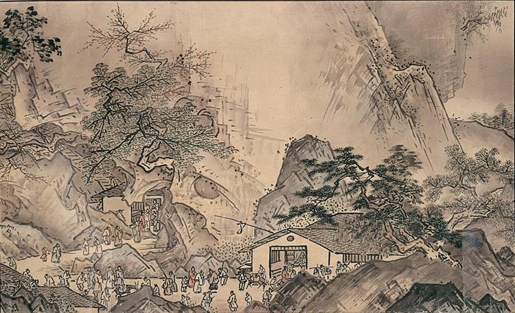Landscape of Four Seasons (Spring?), 1486 - Сэссю