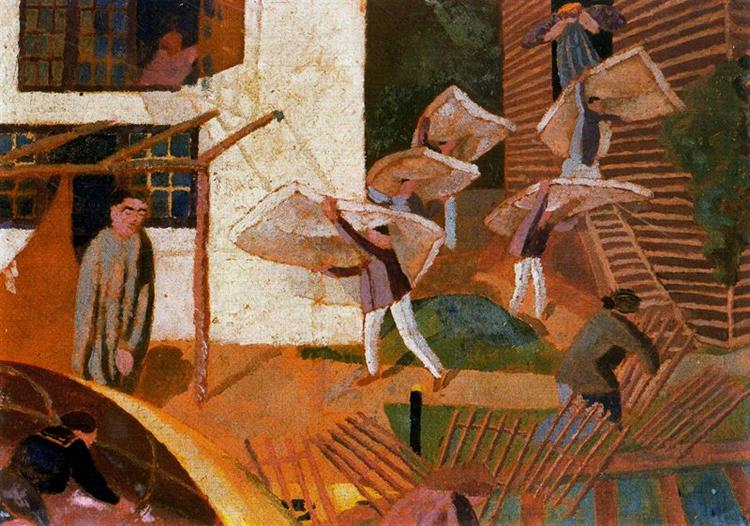 Carrying Mattresses, 1921 - Stanley Spencer