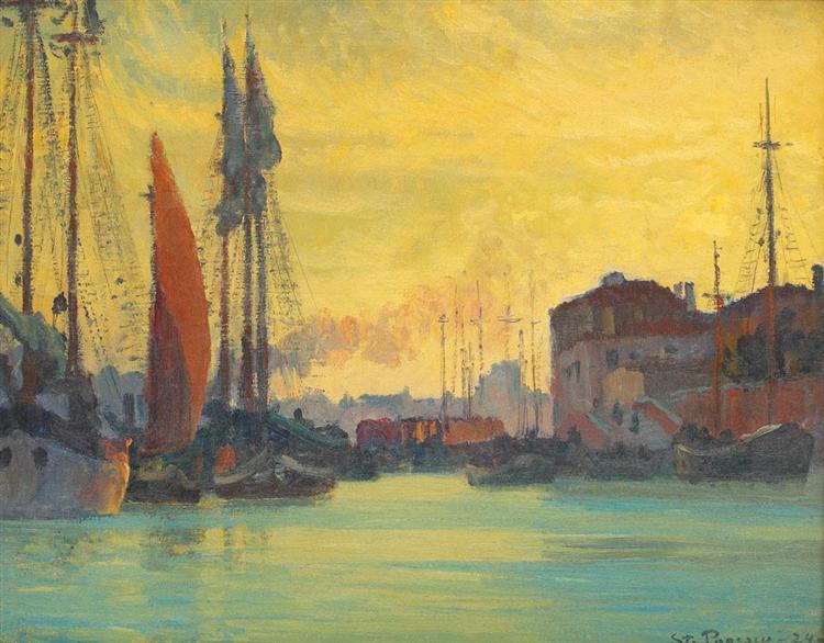 Sunset Over Chioggia, 1924 - Штефан Попеску
