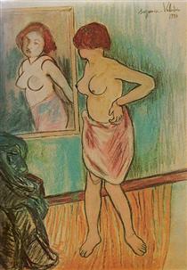 Woman Looking at Herself in the Mirror - 蘇珊‧瓦拉東