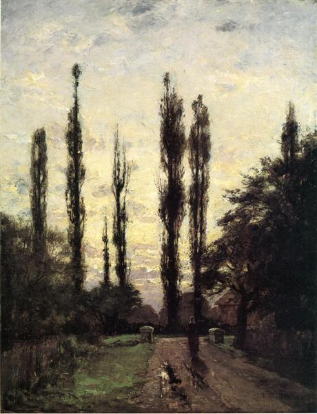 Evening, Poplars, 1885 - Теодор Клемент Стил