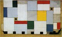 Color design for the ceiling of the Cafe Brasserie - Theo van Doesburg