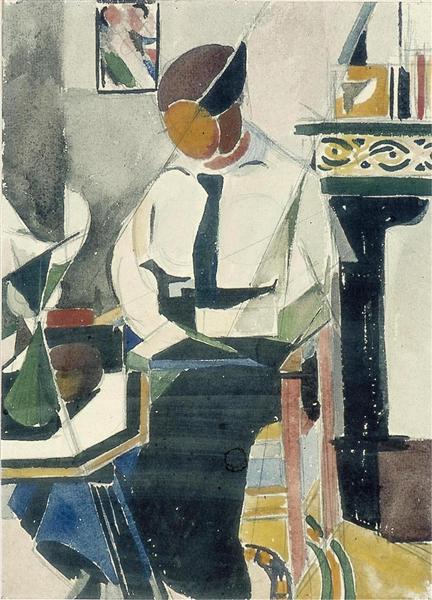 Lena in interieur, 1917 - Theo van Doesburg