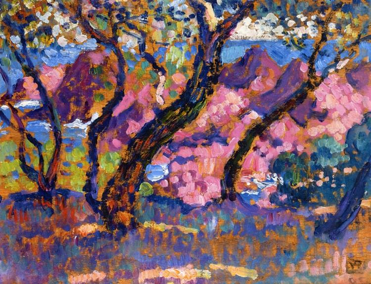 In the Shade of the Pines (study), 1905 - Theo van Rysselberghe