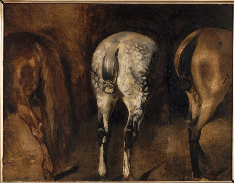 Three rumps of horses - Théodore Géricault