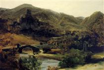 A View of Thiers in the Auvergne - Theodore Rousseau