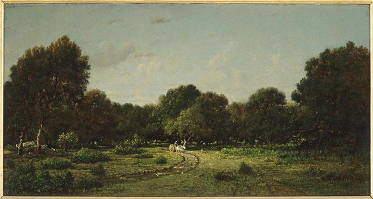 Clearing in the high forest of Fontainebleau forest X, said the cart - Теодор Руссо