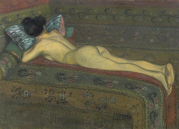 Nude on bed - Theophile Steinlen