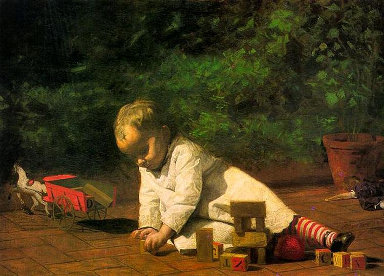 Baby at Play, 1876 - 湯姆·艾金斯