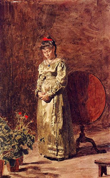 Young Girl Meditating, 1877 - 湯姆·艾金斯
