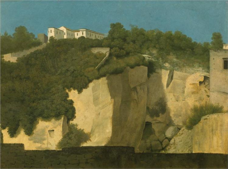Naples. Buildings on a Cliff Top, 1782 - Томас Джонс