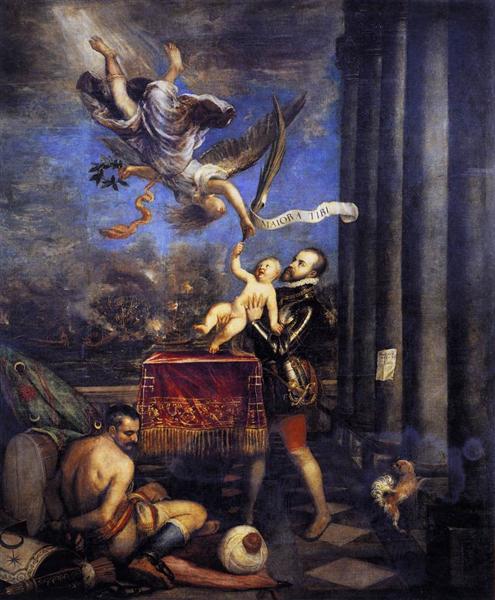 Philip II Offering Don Fernando to Victory, c.1570 - Titian