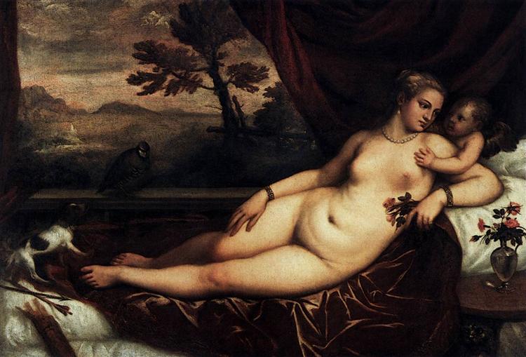 Venus and Cupid, c.1550 - Ticiano Vecellio