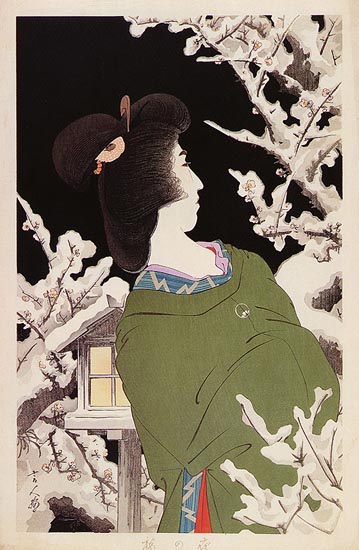 Plum Blossoms at Night, 1934 - Torii Kotondo