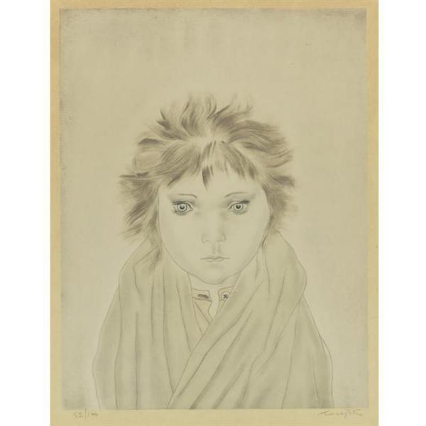 A girl whose eyes are blue, 1929 - Tsuguharu Foujita