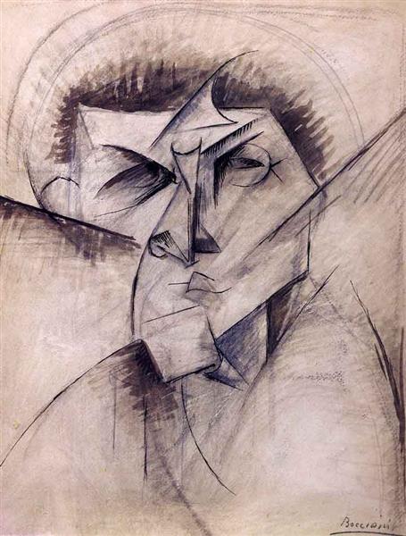 Study for sculpture 'Empty and full abstracts of a head', 1912 - Umberto Boccioni