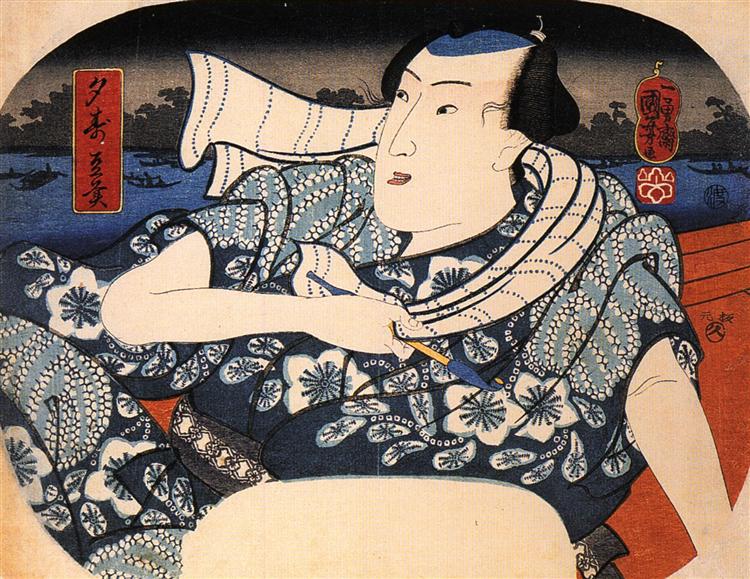 Man on a boat - Utagawa Kuniyoshi