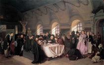 A Meal in the Monastery - Vasili Perov