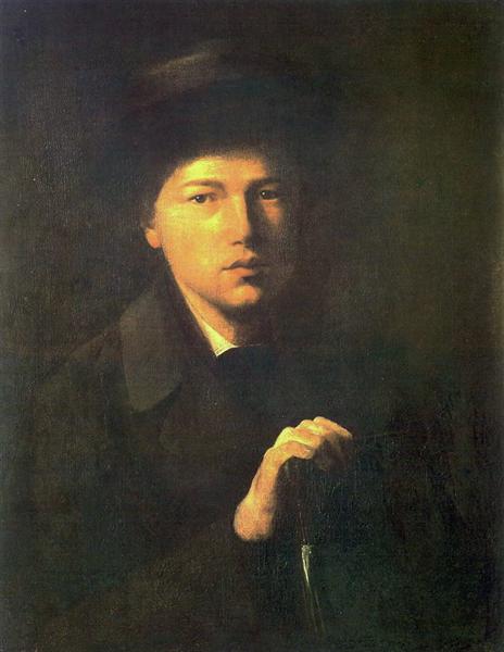 Portrait of Nikolai Kridener, the Artist's Brother, 1856 - Vassili Perov