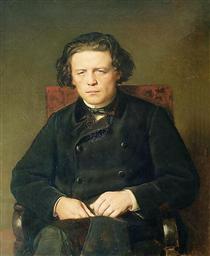Retrato do Compositor Anton Rubinstein - Vasily Perov