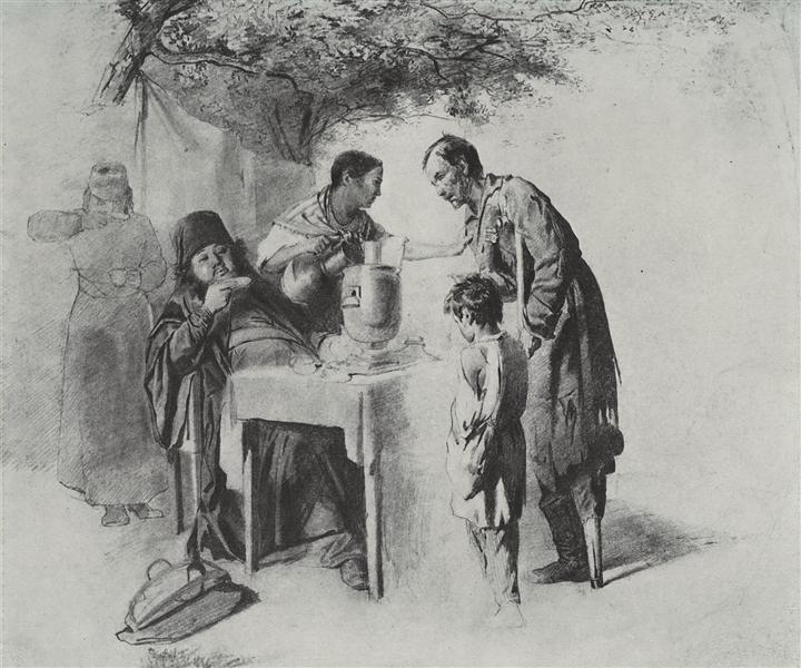 Teatime in Mytischi near Moscow, 1862 - Wassili Grigorjewitsch Perow
