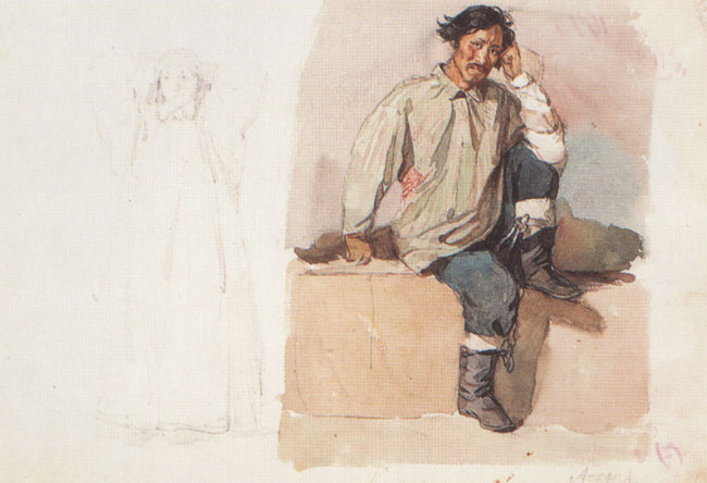 Khakasy with his feet bound with chains, 1873 - Vasily Surikov