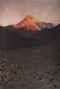 The Mount Kazbek - Vasily Vasilievich Verechagine