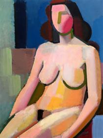 Seated Female Nude - Vilhelm Lundstrom