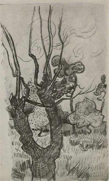 A Bare Treetop in the Garden of the Asylum, 1889 - Винсент Ван Гог