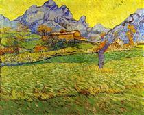 A Meadow in the Mountains:  Le Mas de Saint-Paul - Винсент Ван Гог