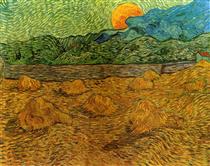Evening Landscape with Rising Moon - Vincent van Gogh
