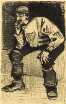 Fisherman with Sou'wester, Sitting with Pipe - Vincent van Gogh