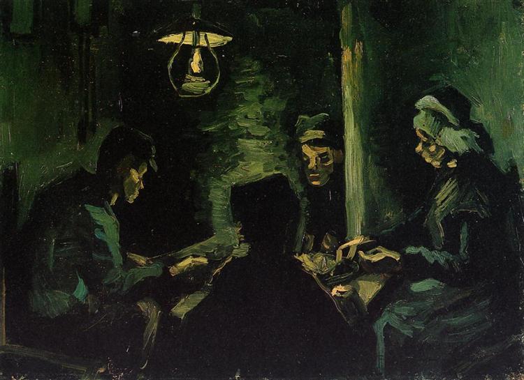 Four Peasants at a Meal (Study for 'The Potato Eaters'), 1885 - 梵谷