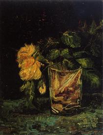 Glass with Roses - Винсент Ван Гог