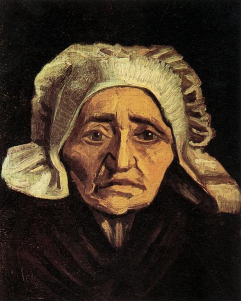 Head of an Old Peasant Woman with White Cap, 1884 - 梵谷