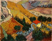 Landscape with House and Ploughman - Vincent van Gogh