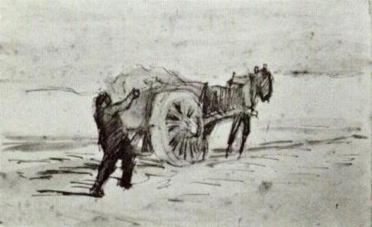 Man Loading a Cart, 1885 - 梵谷