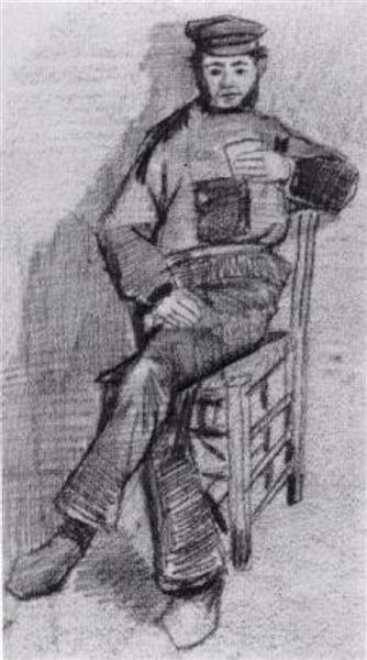 Man Sitting with a Glass in His Hand, 1882 - 梵谷